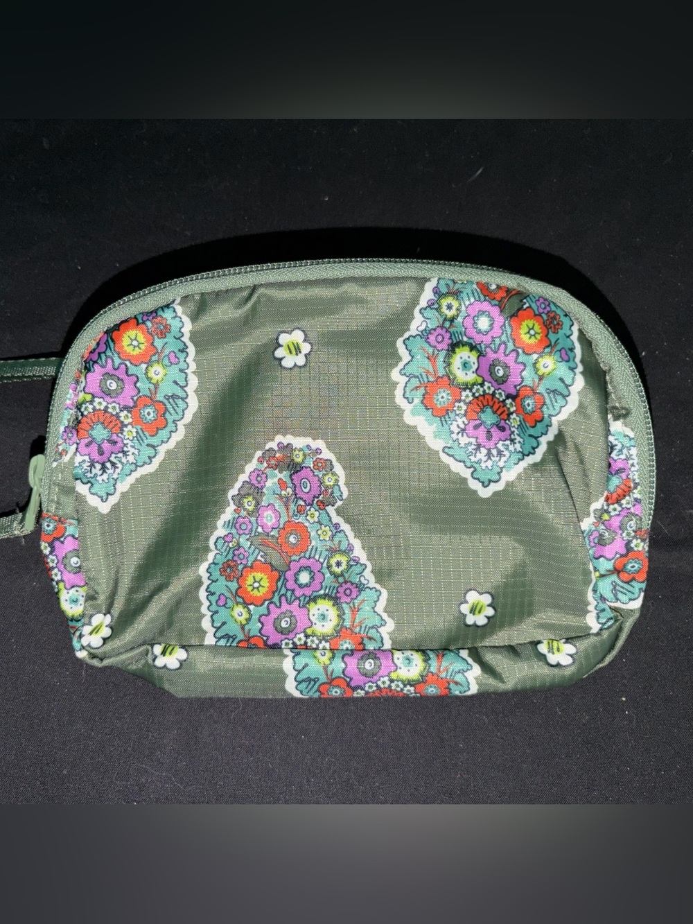 Vera Bradley Olive Floral Zip Belt Bag NWT